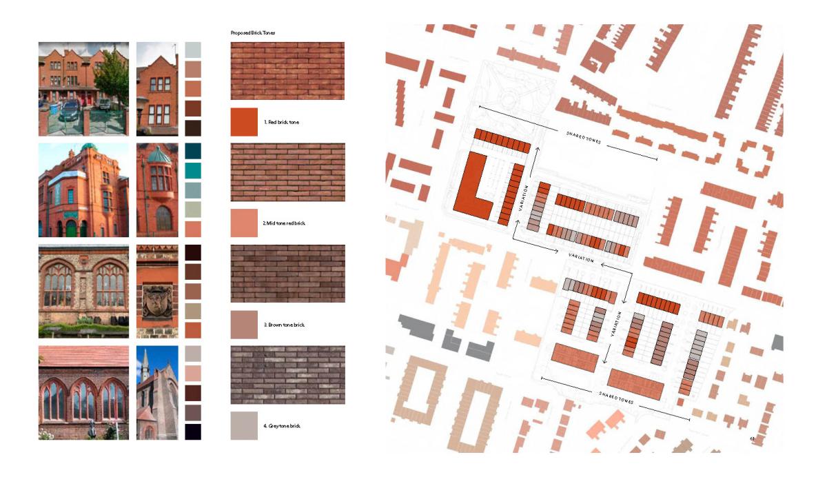 ordsall bricks, material and plan pages from design and access statement