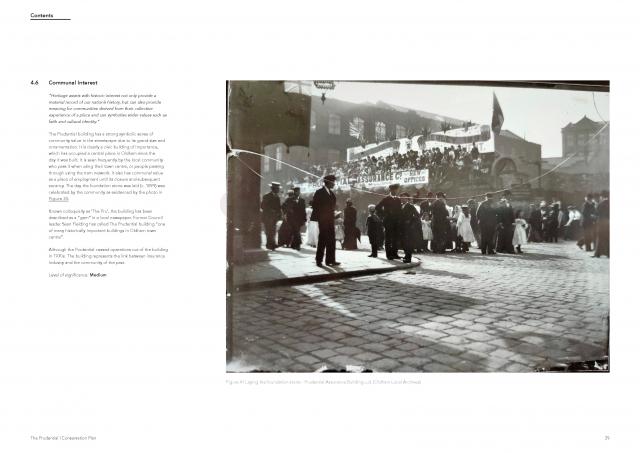 a page from a report with a black and white photo on