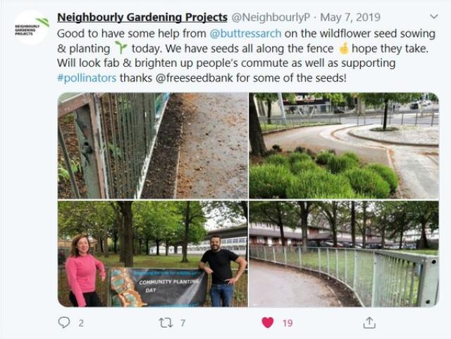 a social post re community gardening in Brunswick